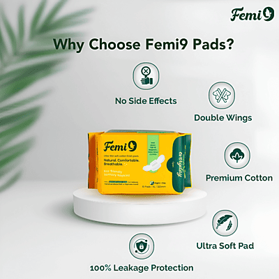 Femi 9 Happy Day Everyday Sanitary Napkins XL 320mm - Pack of 3 (30 Pads)
