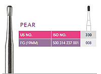 Prima Dental Pear Bur FG-330 Carbide 008 – Pack of 5 | 19mm FG