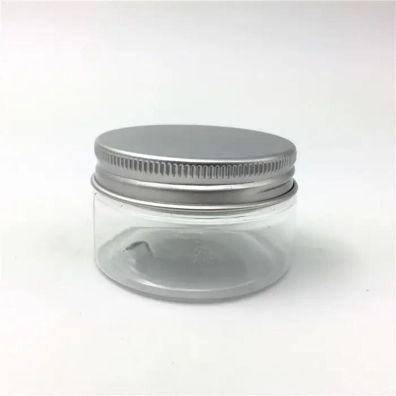50 ml Round PET Jar + Aluminum Silver Cap 50 ml Round PET Jar + Aluminum Silver Cap