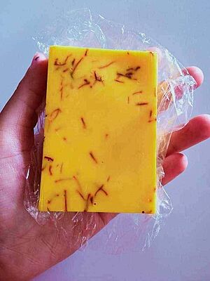 saffron goat milk soap