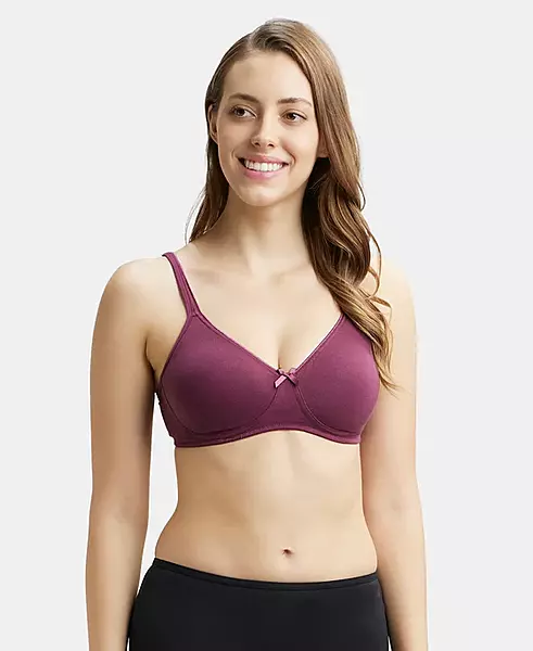 Jockey Wirefree Non Padded Super Combed Cotton Elastane Stretch Medium Coverage Everyday Bra with Concealed Shaper Panel - 1722
