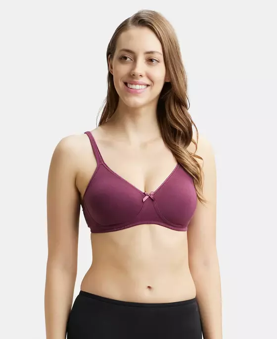 Jockey Wirefree Non Padded Super Combed Cotton Elastane Stretch Medium Coverage Everyday Bra with Concealed Shaper Panel - 1722