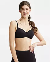 Jockey Wirefree Padded Combed Cotton Elastane Stretch Medium Coverage T-Shirt Bra with Lace Styling - 1723