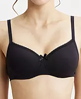 Jockey Wirefree Padded Combed Cotton Elastane Stretch Medium Coverage T-Shirt Bra with Lace Styling - 1723