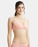 Jockey Wirefree Padded Combed Cotton Elastane Stretch Medium Coverage T-Shirt Bra with Lace Styling - 1723