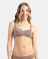 Jockey Wirefree Padded Combed Cotton Elastane Stretch Medium Coverage T-Shirt Bra with Lace Styling - 1723