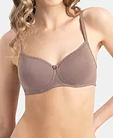 Jockey Wirefree Padded Combed Cotton Elastane Stretch Medium Coverage T-Shirt Bra with Lace Styling - 1723