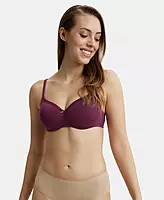 Jockey Wirefree Padded Combed Cotton Elastane Stretch Medium Coverage T-Shirt Bra with Lace Styling - 1723