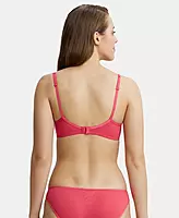 Jockey Wirefree Padded Combed Cotton Elastane Stretch Medium Coverage T-Shirt Bra with Lace Styling - 1723