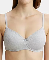 Jockey Wirefree Padded Combed Cotton Elastane Stretch Medium Coverage T-Shirt Bra with Lace Styling - 1723