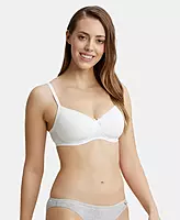 Jockey Wirefree Padded Combed Cotton Elastane Stretch Medium Coverage T-Shirt Bra with Lace Styling - 1723