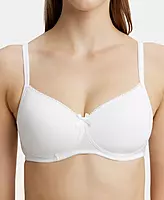 Jockey Wirefree Padded Combed Cotton Elastane Stretch Medium Coverage T-Shirt Bra with Lace Styling - 1723
