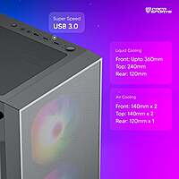 Coconut Core 300M Gaming Tower with Efficient Cooling