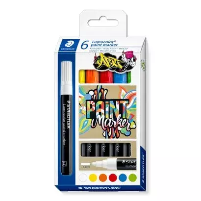 STAEDTLER 349 LUMO ACR MARKER - 6 STAEDTLER 349 LUMO ACR MARKER - 6