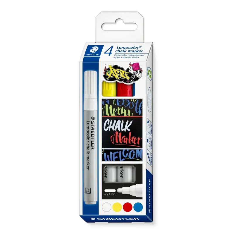 STAEDTLER 344 LUMO CHALK MARKER - C4 SET OF 4 STAEDTLER 344 LUMO CHALK MARKER - C4 SET OF 4