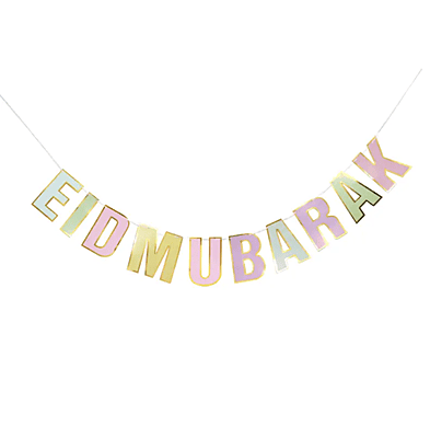 Eid Mubarak Pastel Gold-Foiled Banner Eid Mubarak Pastel Gold-Foiled Banner