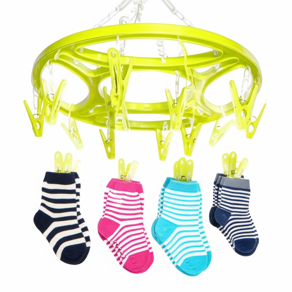 Plastic Cloth Drying stand Hanger Round with 19 Clips