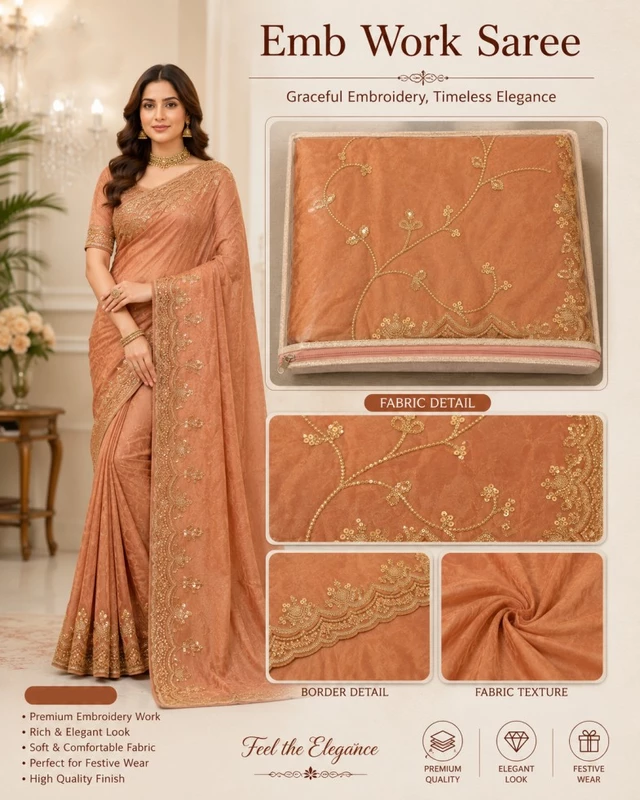 Emb Work Saree DN. 17551-SAR