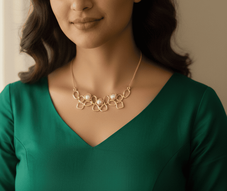 Necklace Three Pearl