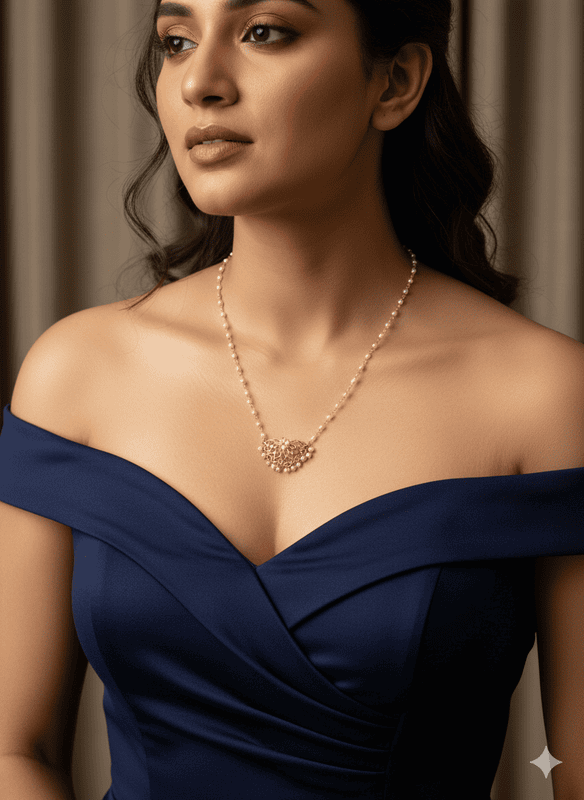 Necklace Gold with Small Pearls