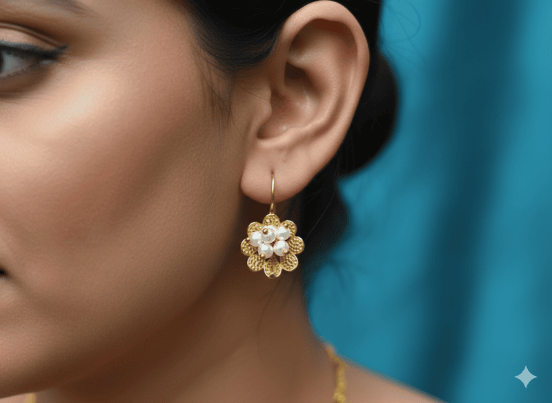 Earring White Pearl Hanging