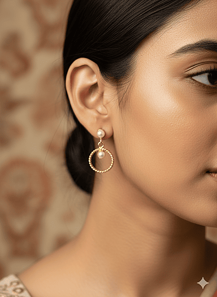 Earring Pearl in Ring