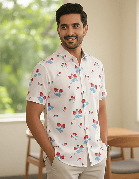 Men’s 100% Cotton Printed Shirt