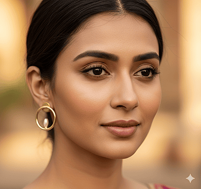 Earring While Pearl in Ring