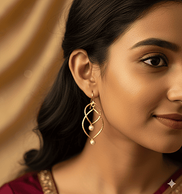 Earring Two Pearl drop Ring