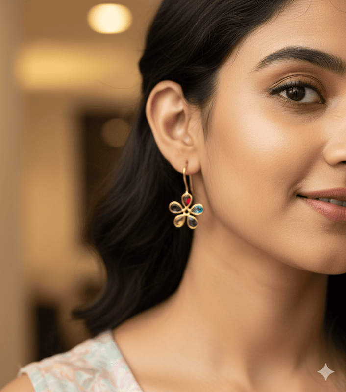 Earring Multi Colour Star