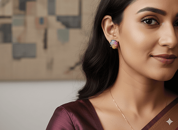 Earring Multi Colour Stone