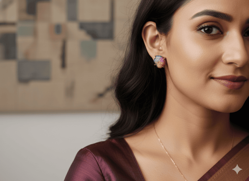 Earring Multi Colour Stone