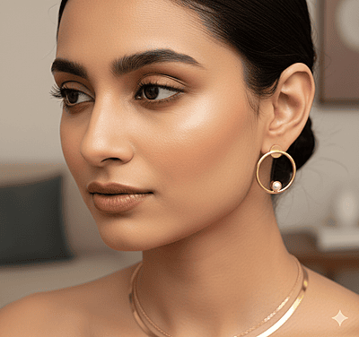 Earring Pearl Gold in Ring