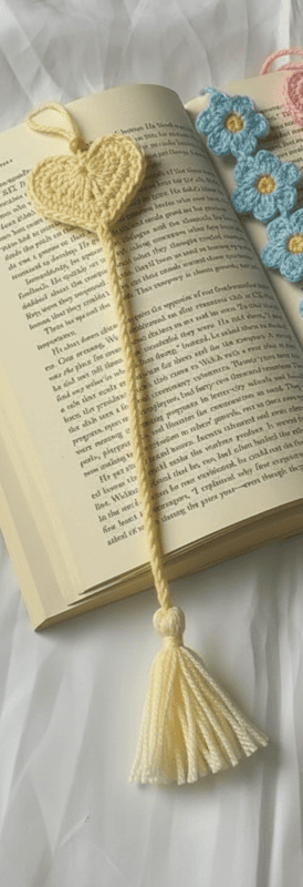 Crochet Heart Bookmark