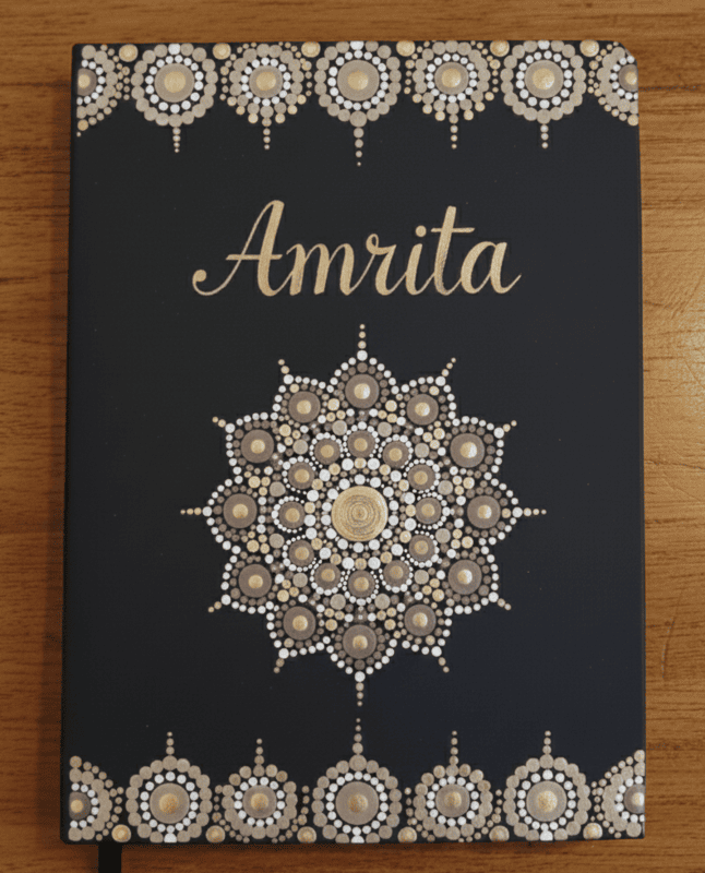 Personalized Journal Dot Mandala Design