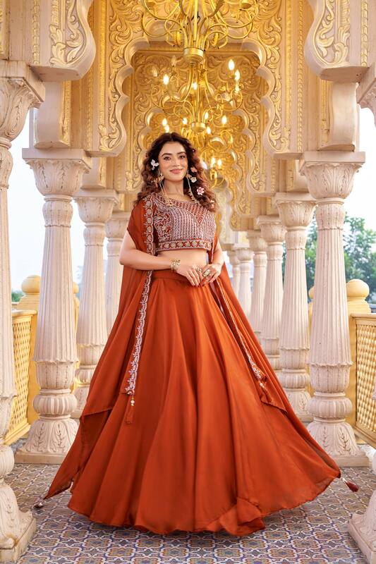 Rangoli Silk Embroidered Lehenga Choli