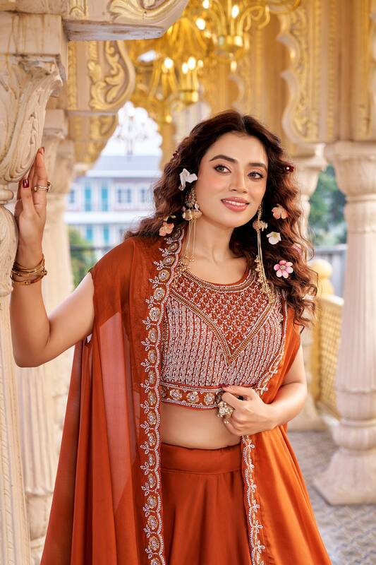 Rangoli Silk Embroidered Lehenga Choli