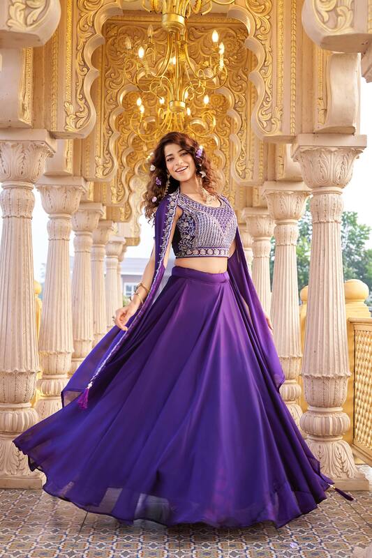 Rangoli Silk Embroidered Lehenga Choli