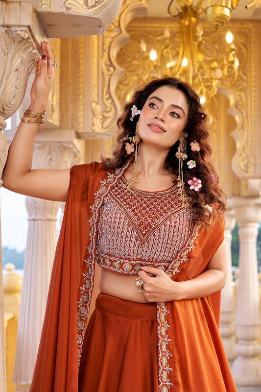 Rangoli Silk Embroidered Lehenga Choli