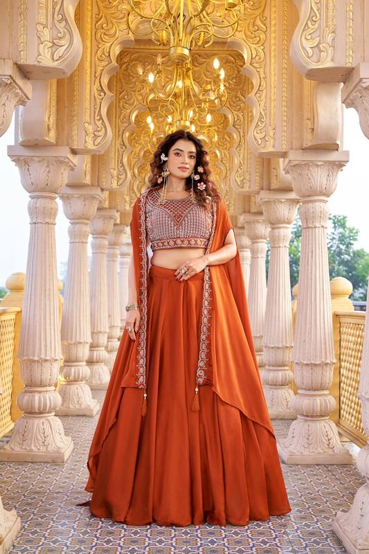 Rangoli Silk Embroidered Lehenga Choli