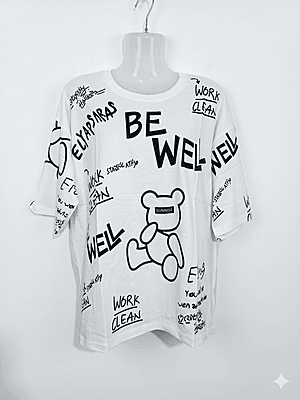 Cotton White Funky Print T shirt for Women