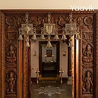 Sangu Chakra Namam Hanging with Bells – Sacred Protection | Fine Brass | 6”