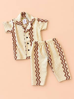 Cozy Textured Cotton Co-ord Set - (Assorted Colours)