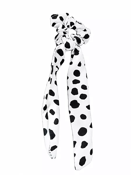 Cow Print Scarf Scrunchie Hair Tie with Long Ribbon Tails