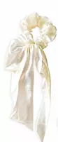 Iridescent Satin Scarf Scrunchie with Long Flowing Tails