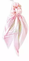 Iridescent Satin Scarf Scrunchie with Long Flowing Tails