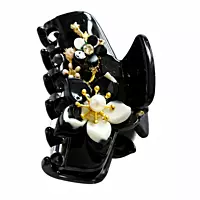 Floral Pearl Embellished Acrylic Hair Claw Clip