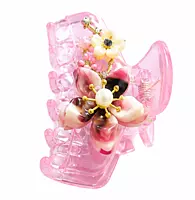 Floral Pearl Embellished Acrylic Hair Claw Clip
