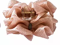 Oversized Organza Flower Hair Claw Clip with Crystal Accent