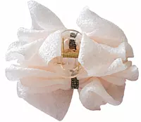 Oversized Organza Flower Hair Claw Clip with Crystal Accent